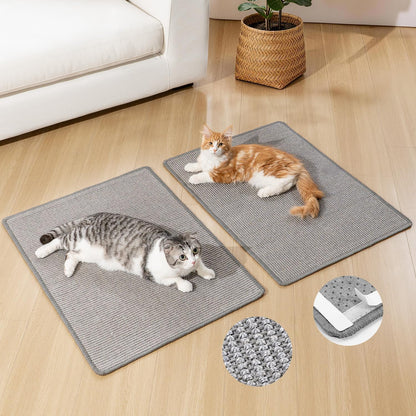 Cat Scratcher Mat,Natural Sisal Cat Scratch Pad with Hook&Loop Pad