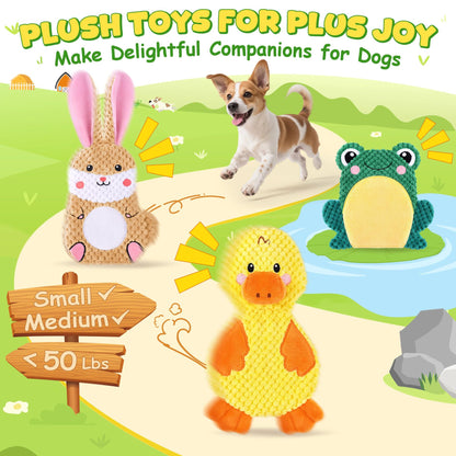 XIUGOAL Dog Toys to Keep Them Busy, 3 Pack No Stuffing Chew