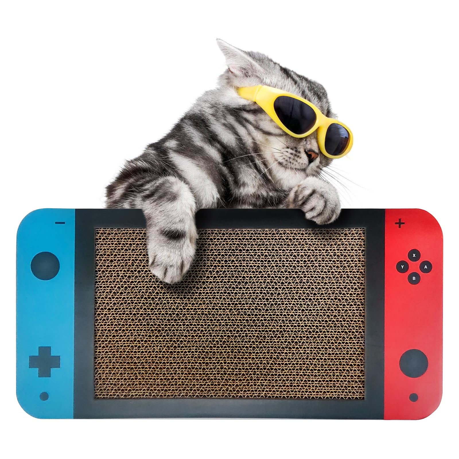 NICETHUMB Gaming Cat Scratcher, Double Sided Cat Scratching Pad Game