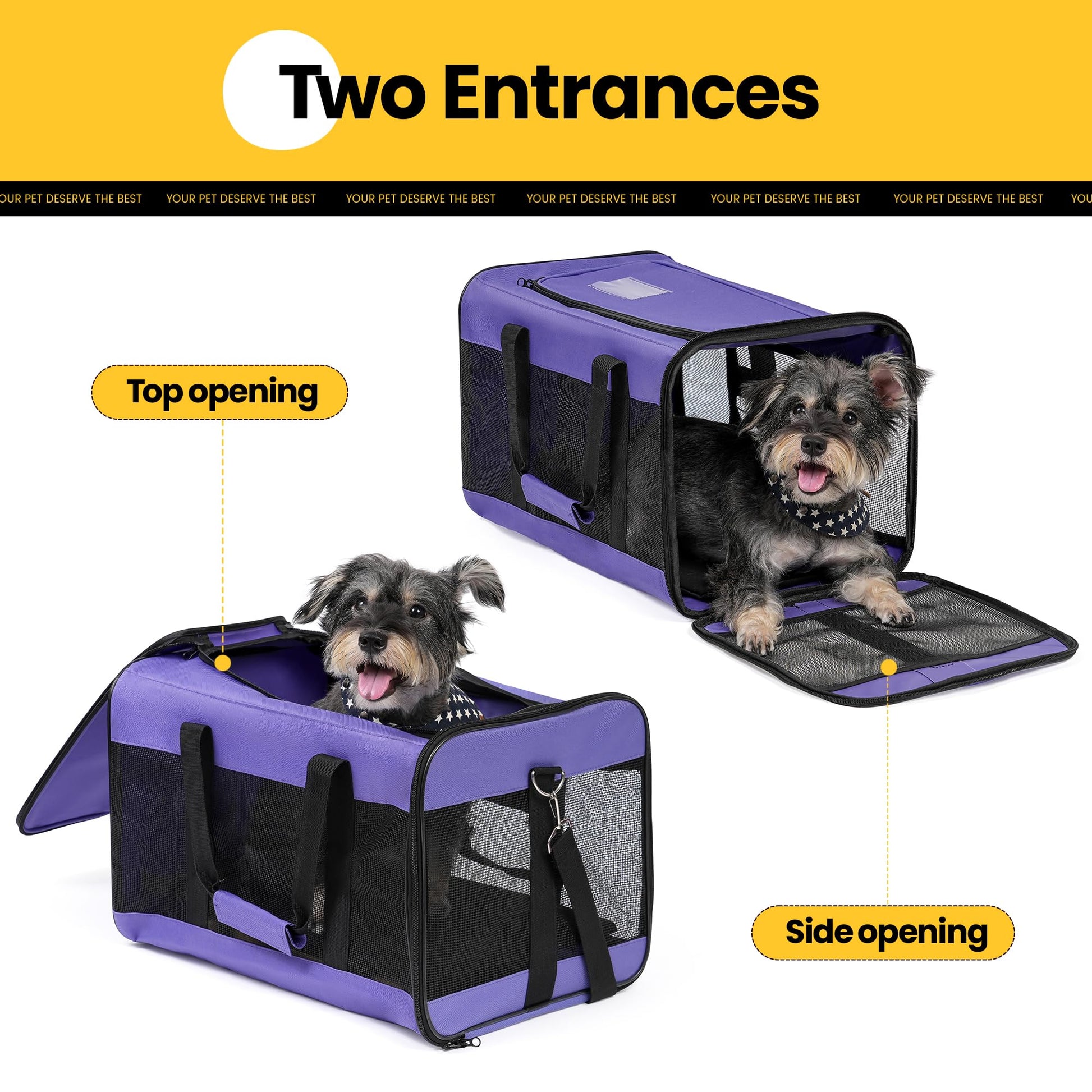 Conlun Dog Carrier Soft Sided, Large Cat Carrier with Inner Safety Bag