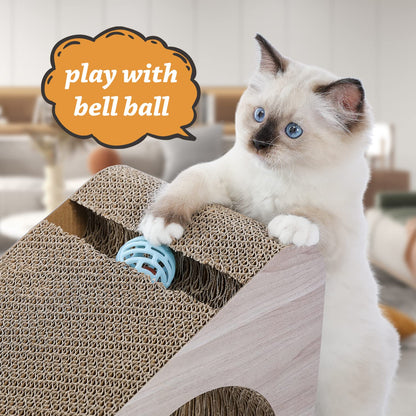 PAWZ Road Cat Scratcher, Triangle Cardboard Cat Scratcher 28.3” Tunnel