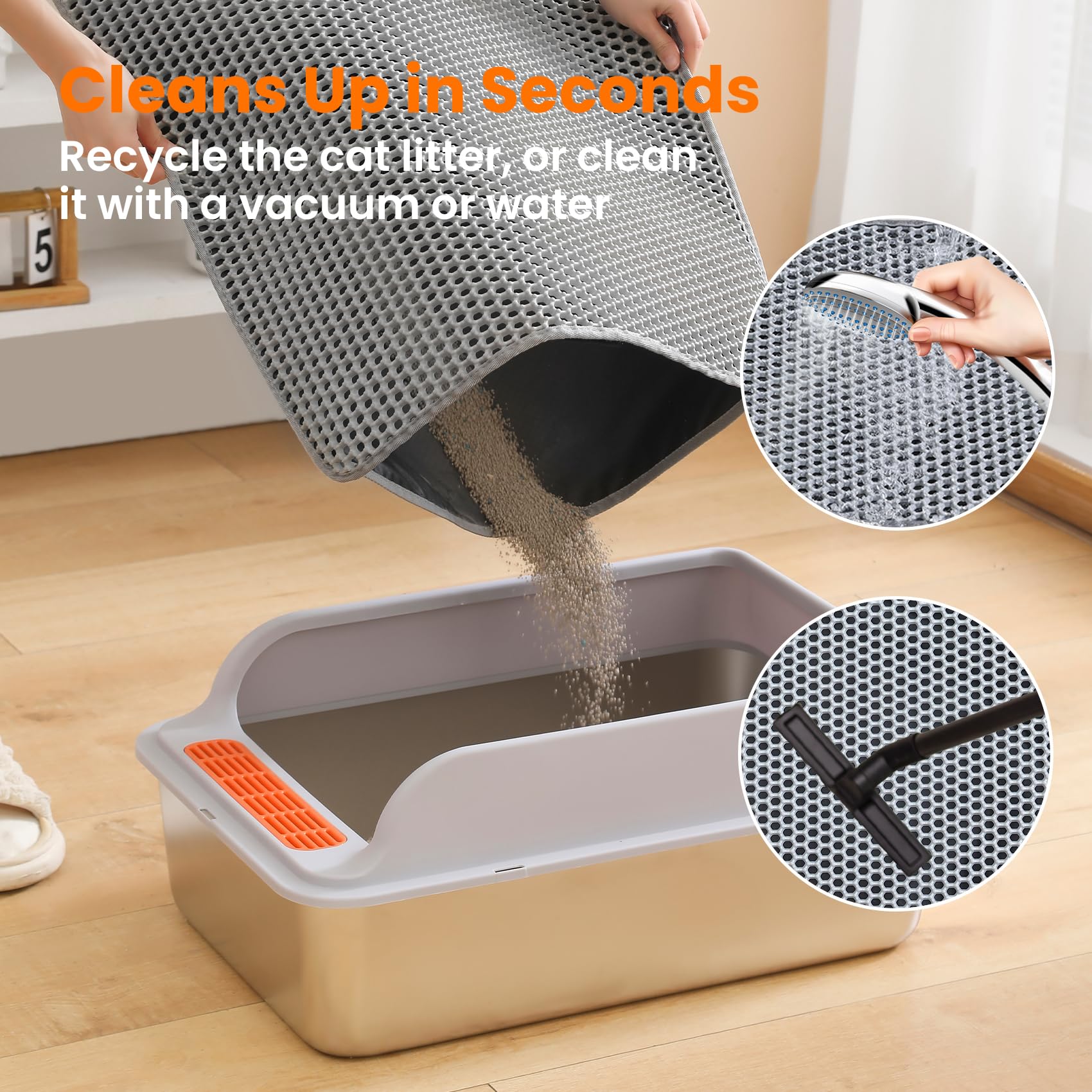 Petinstinct Extra Large Cat Litter Mat, Honeycomb Double Layer Mat