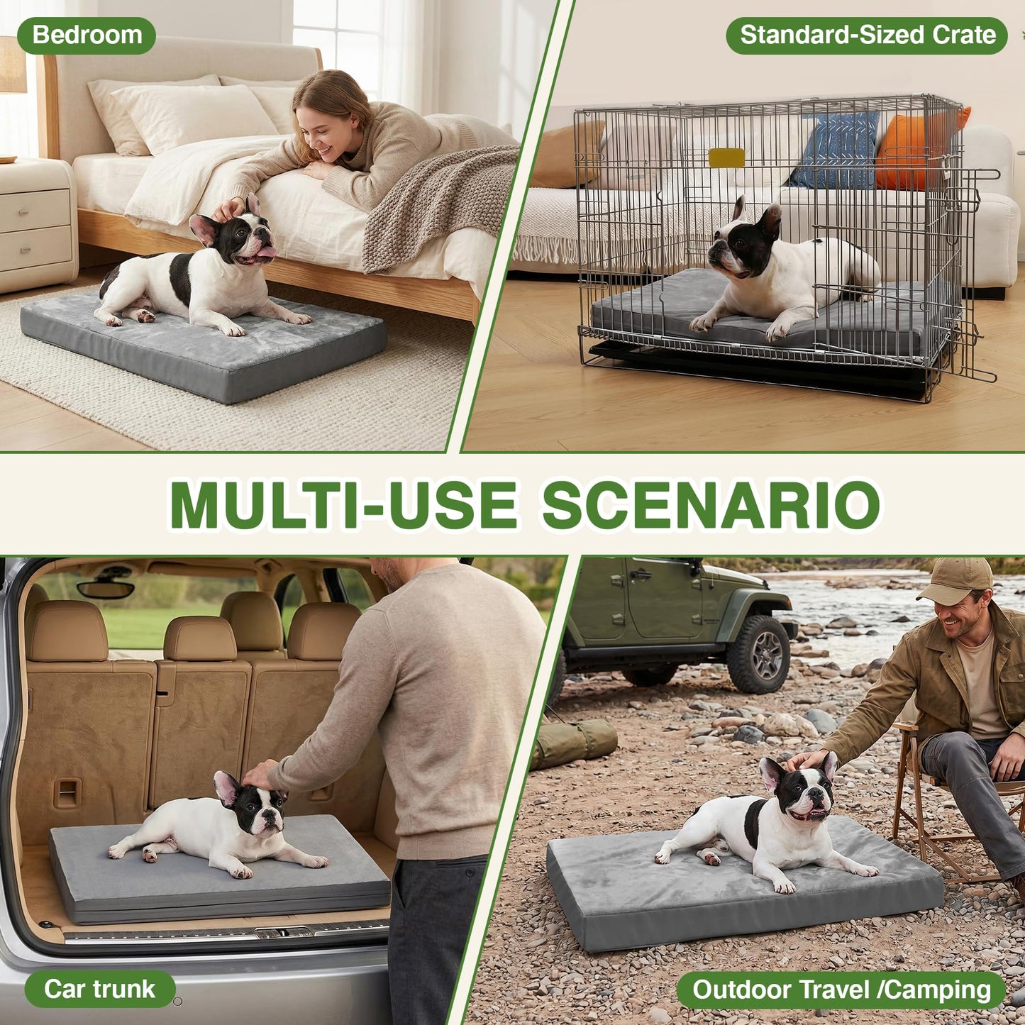Waterproof Dog Bed Medium Size Dog, Outdoor Washable Crate Pad Bed