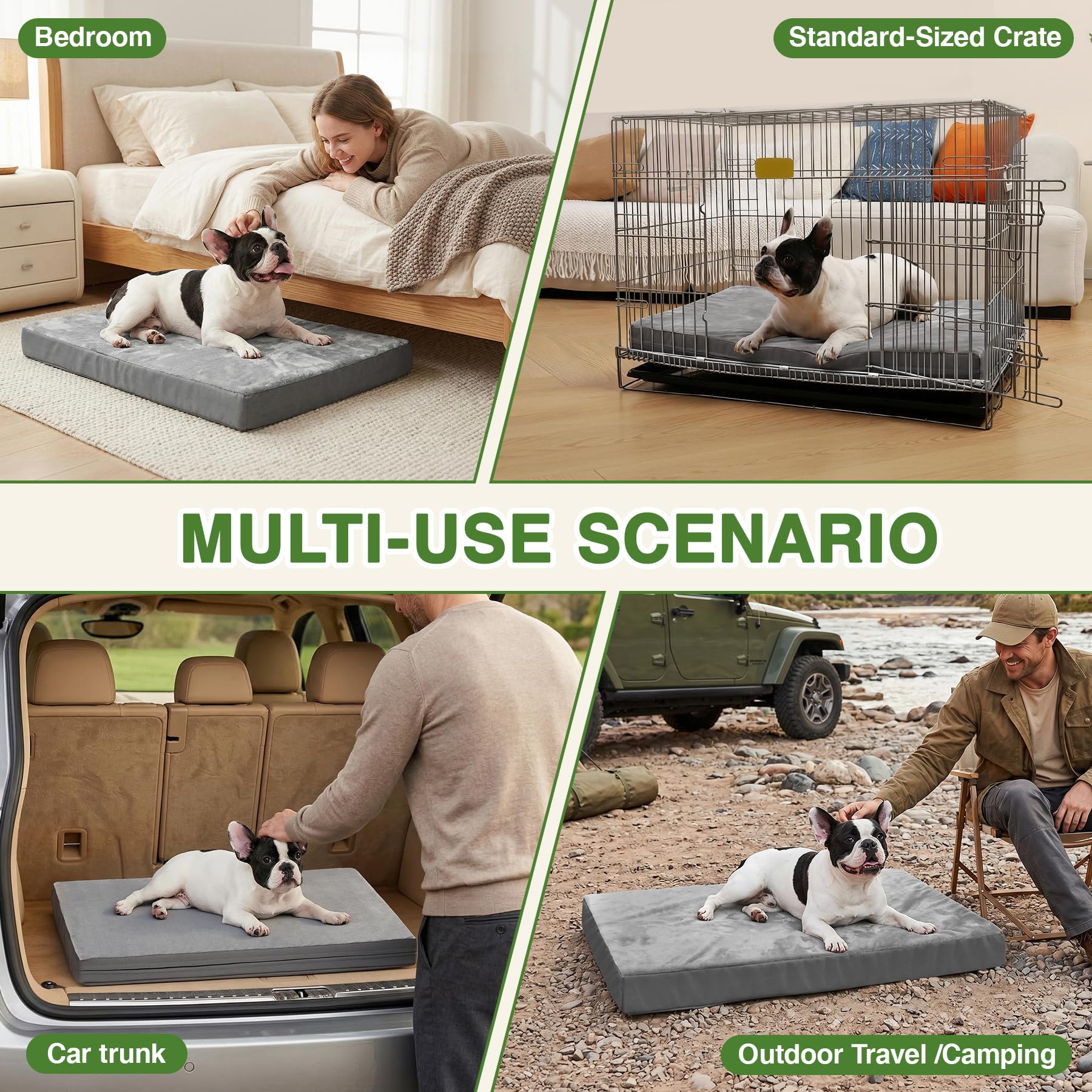 Waterproof Dog Bed Medium Size Dog, Outdoor Washable Crate Pad Bed