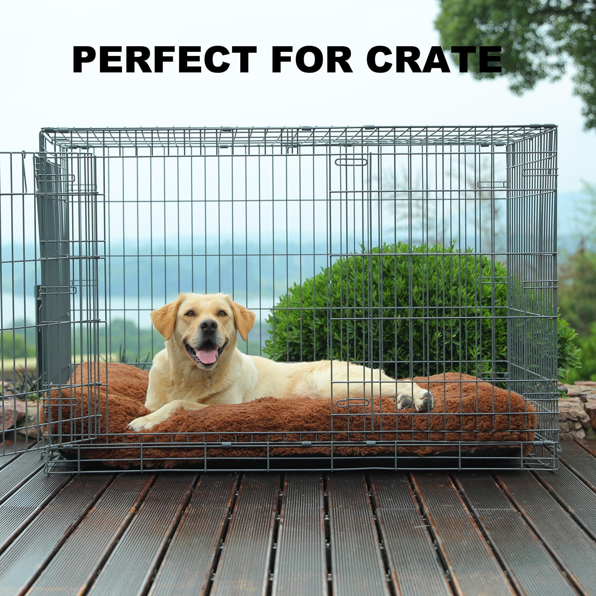 Bedfolks Waterproof Dog Crate Bed Pad, Faux Fur, XXL x29"), Bed