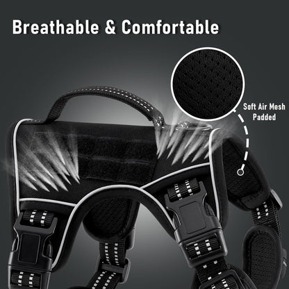 Tactical Dog Harness Medium Sized Dog, No Pull Pet Harness, Clip