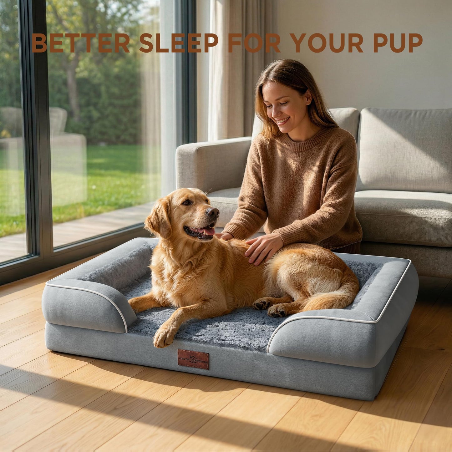 Comfort Expression Orthopedic Dog Bed for Large Dogs Waterproof Bed