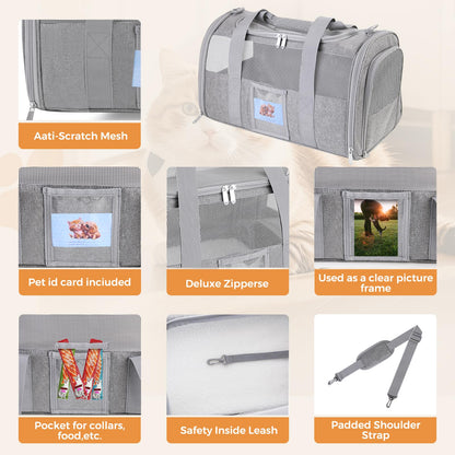 Soft Cat Carrier for Pets Up to Cat Pet Travel Bag with Padded Bag