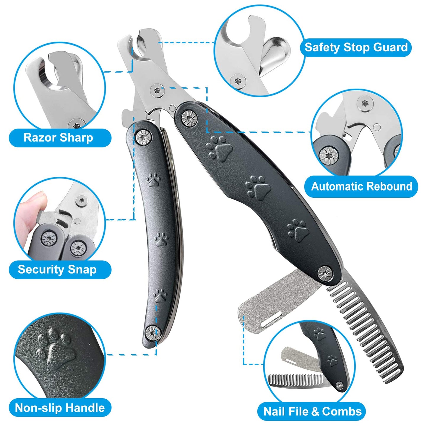 Best Dog Nail Trimmer for Anxiety Sensitive Dog, Silent Sharpest Comb