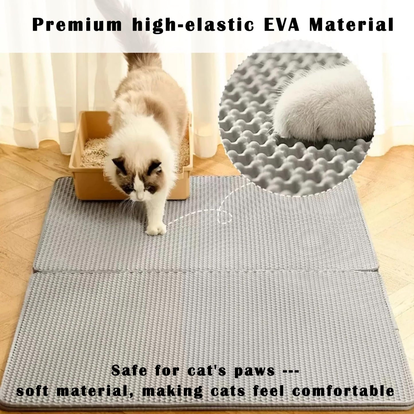 HCY&WLD 2-Pack Cat Litter Mat, Double Layer Honeycomb Waterproof Mat