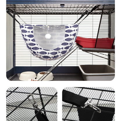 Unittype 2 Pieces Cat Cage Hammock Hanging Pet Bed Double Layer Bed