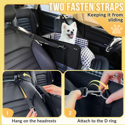 SlowTon Console Dog Car Seat Portable Dogs Armrest Booster Seat