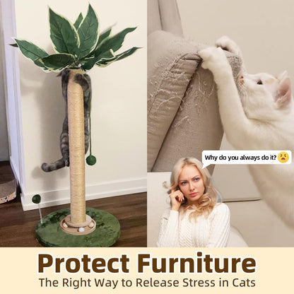 Fantasreen Cat Scratching Post 33'' Cat Scratcher Tall Posts