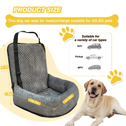 Dog Car Seat for Small Medium Dogs,Detachable Washable Travel Seat