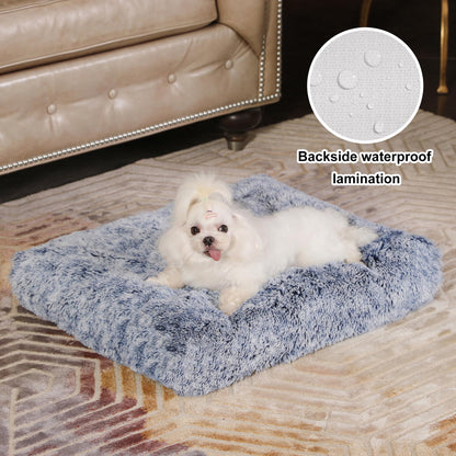 Bedfolks Waterproof Crate Bed, Plush Dog Cat Bed with Removable Crate