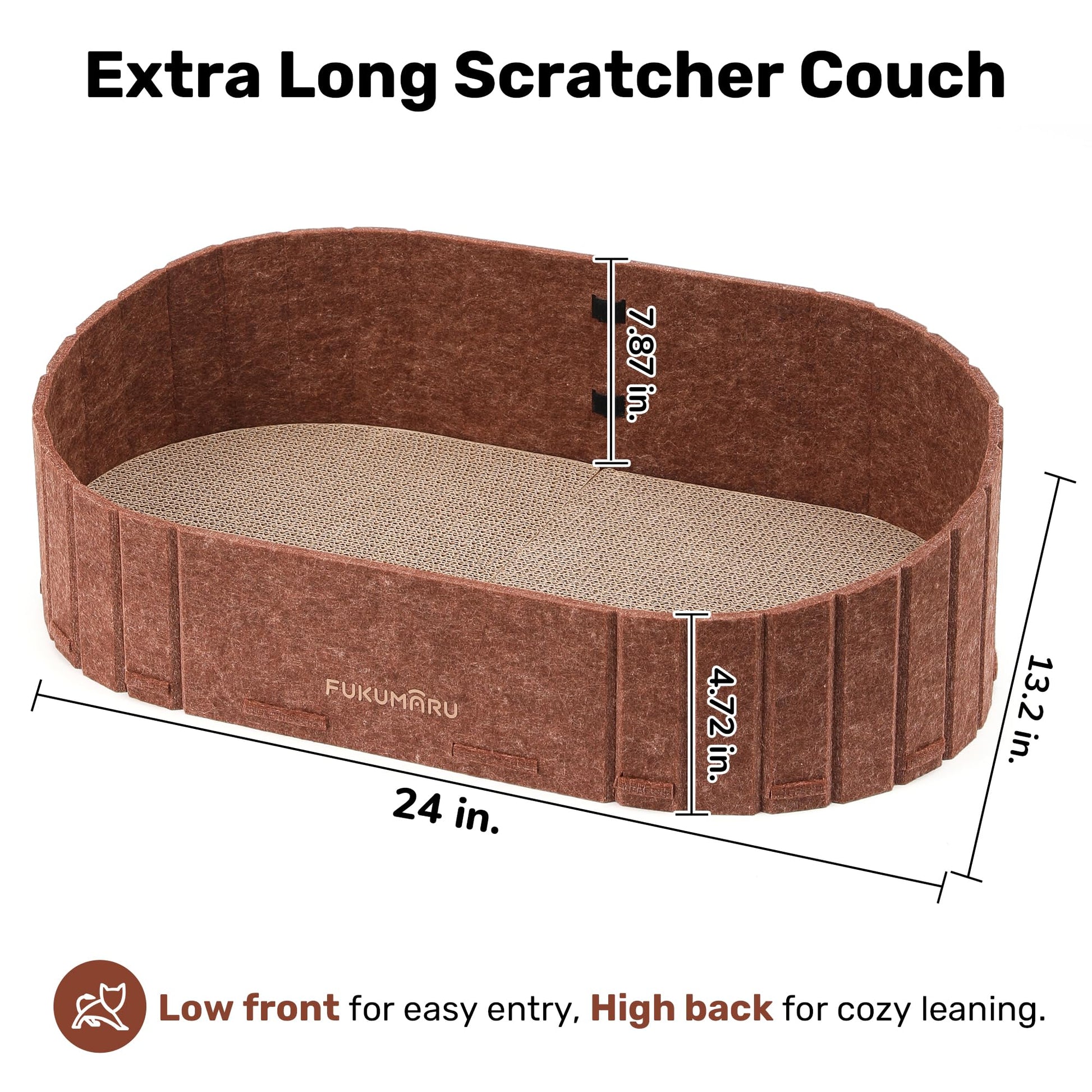 FUKUMARU Cat Scratcher, Sofa Shape Cat Scratching Bed, Reversible Bed