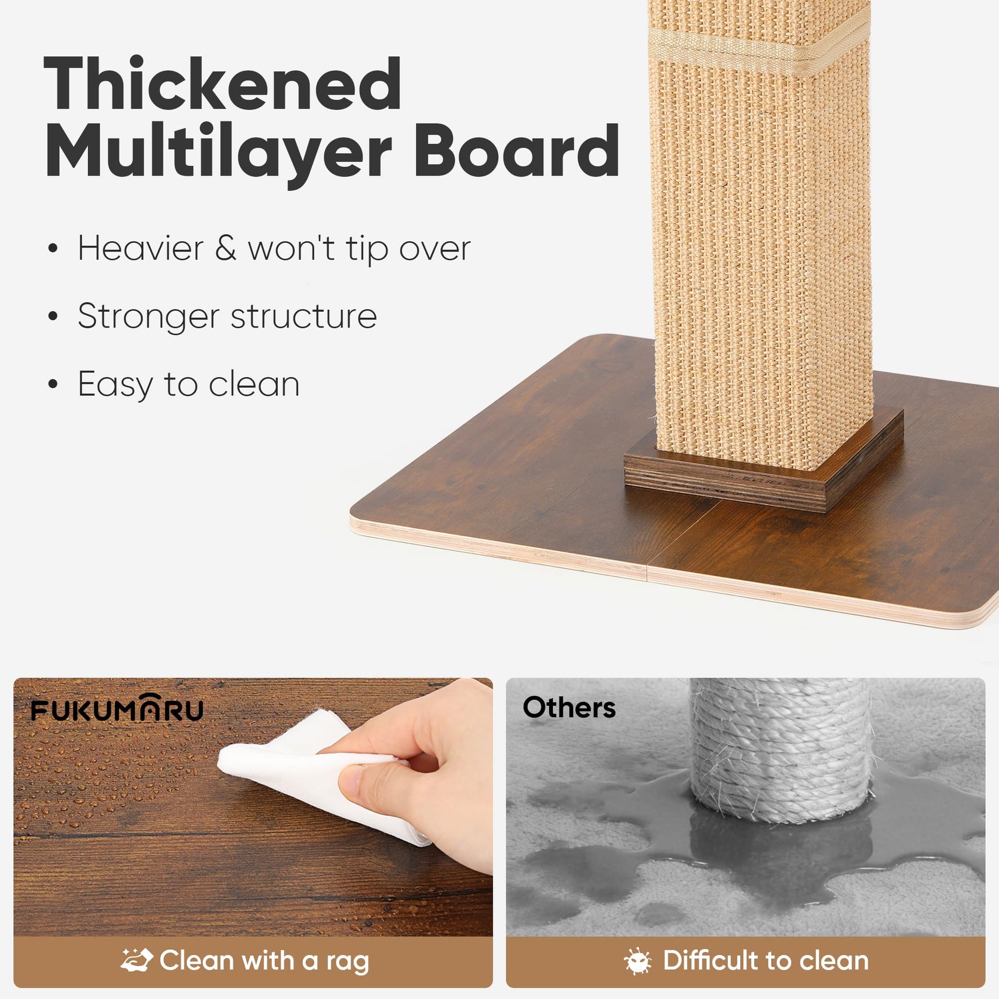 FUKUMARU Cat Scratching Post, Retro-Style Tall Scratch Posts