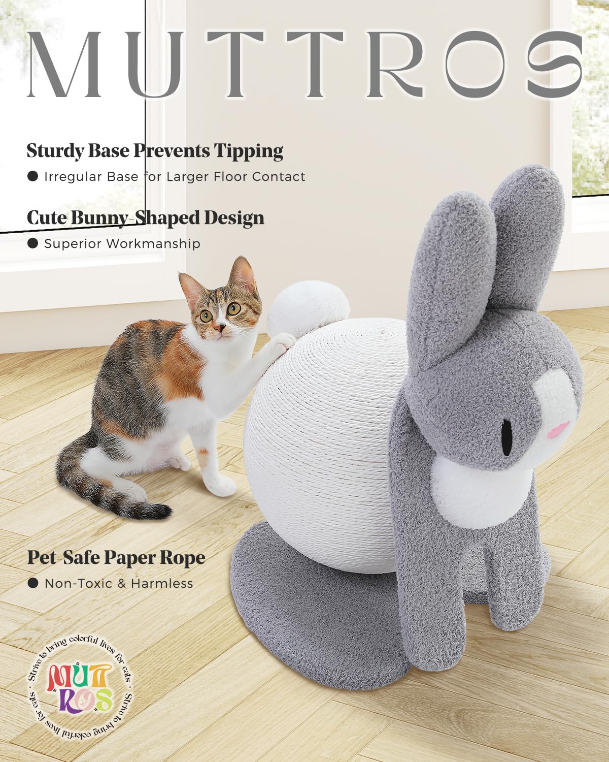 MUTTROS Cute Cat Scratcher- Bunny Style, Cat Scratching Post