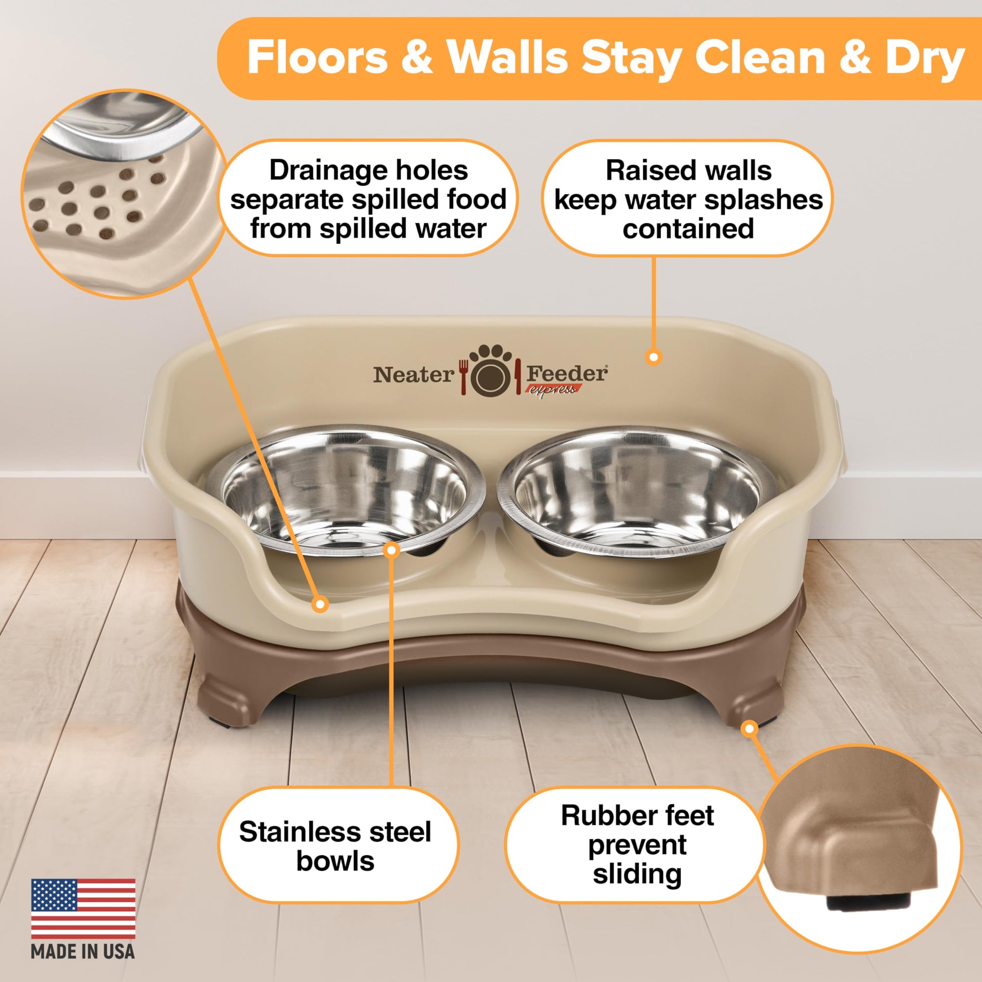 Neater Feeder Express Mess Proof Dog Bowls Elevated for Small Bowl