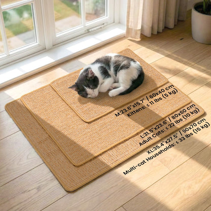 Cat Scratcher Mat,Sisal Cat Scratch Pad with Hook&Loop Tape,Wall Pad