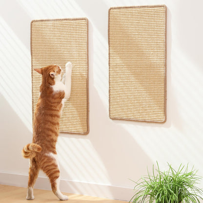 FUKUMARU 2 Packs Cat Scratching Mat, Natural Sisal Cat Scratch Pad