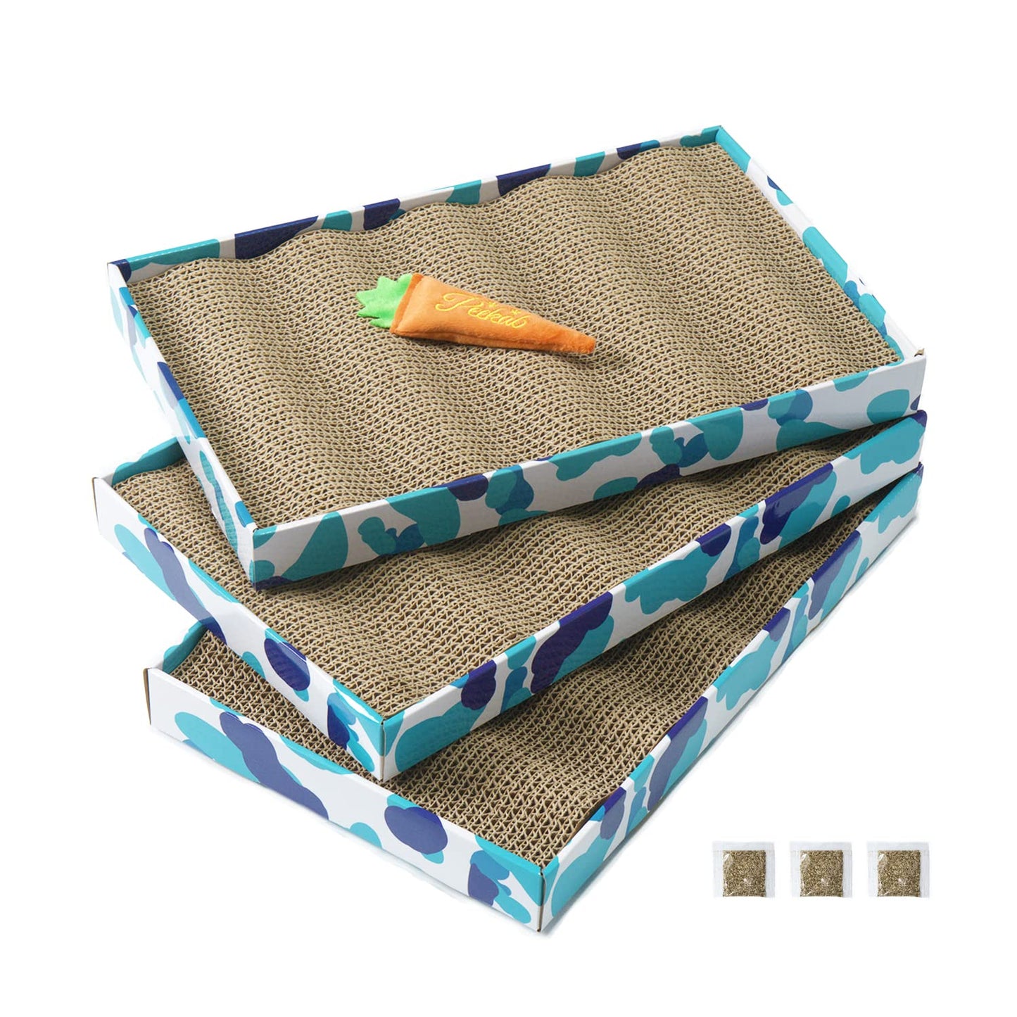 PEEKAB Cat Scratcher Cardboard Reversible Scratching Board Kitty Pad