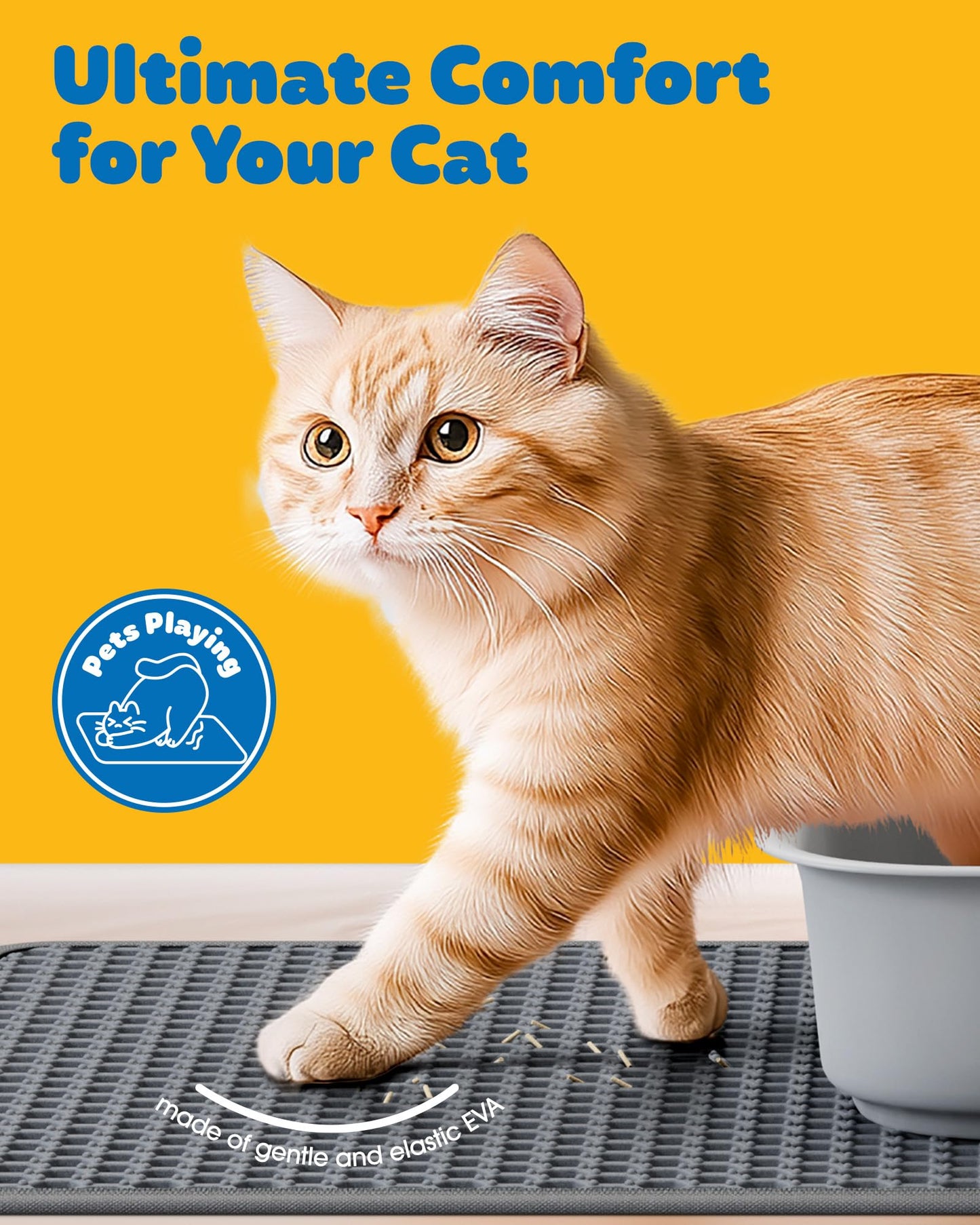 35" x 30" Cat Litter Mats (2-Pack) Ultra-Large Litter Box Mats Box