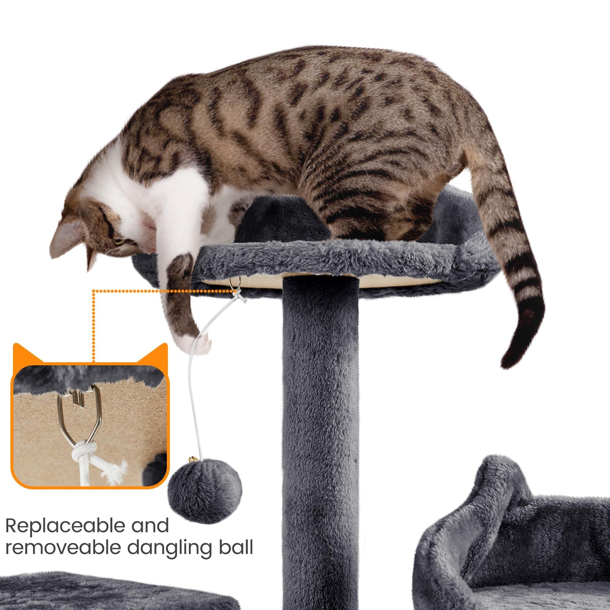 Yaheetech 72-inch Cat Tree, Multi-Level Cat Tower with 2 Condos 6 Ball