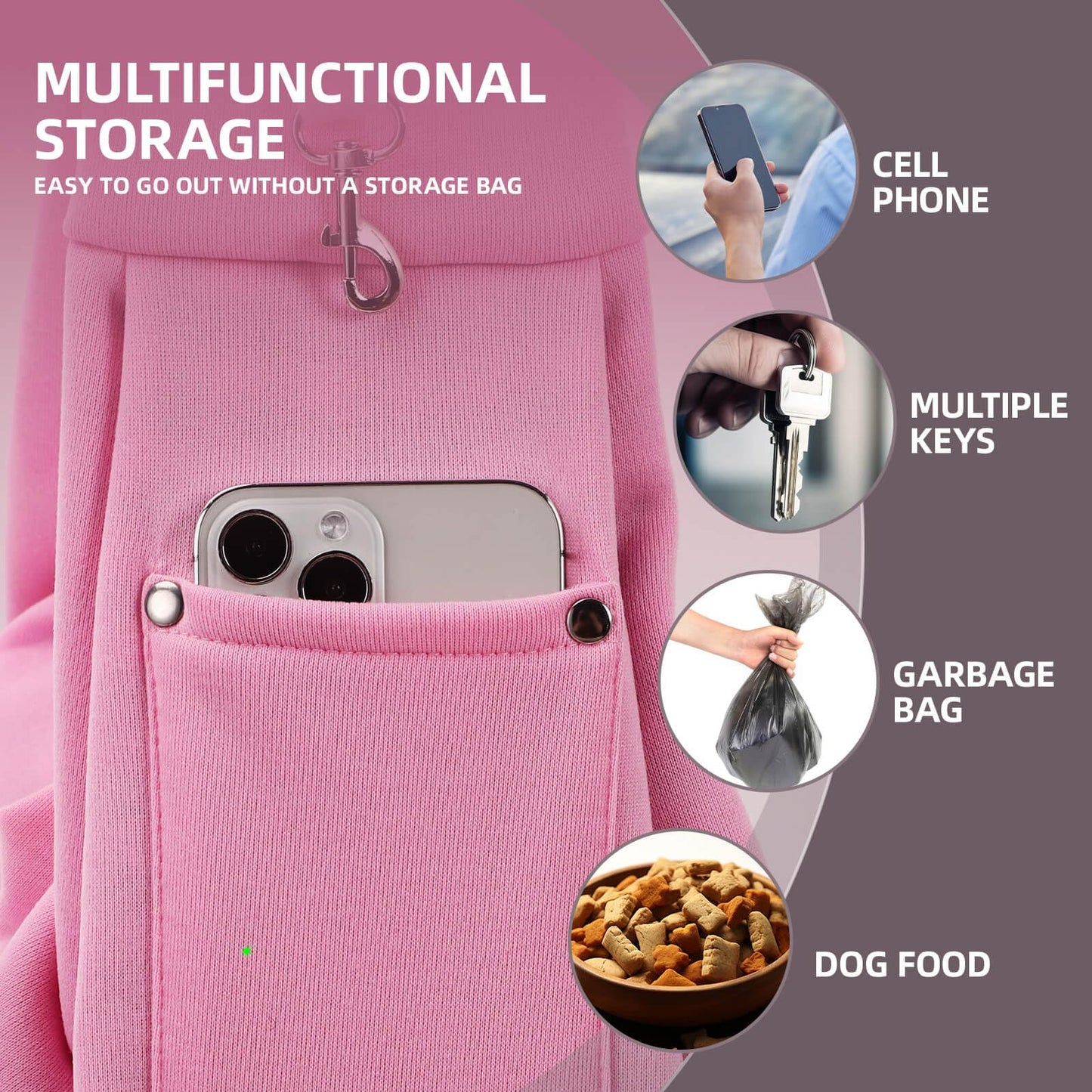 Dog Carrier Sling Reversible Puppy Carrier Purse with Storage Carrier