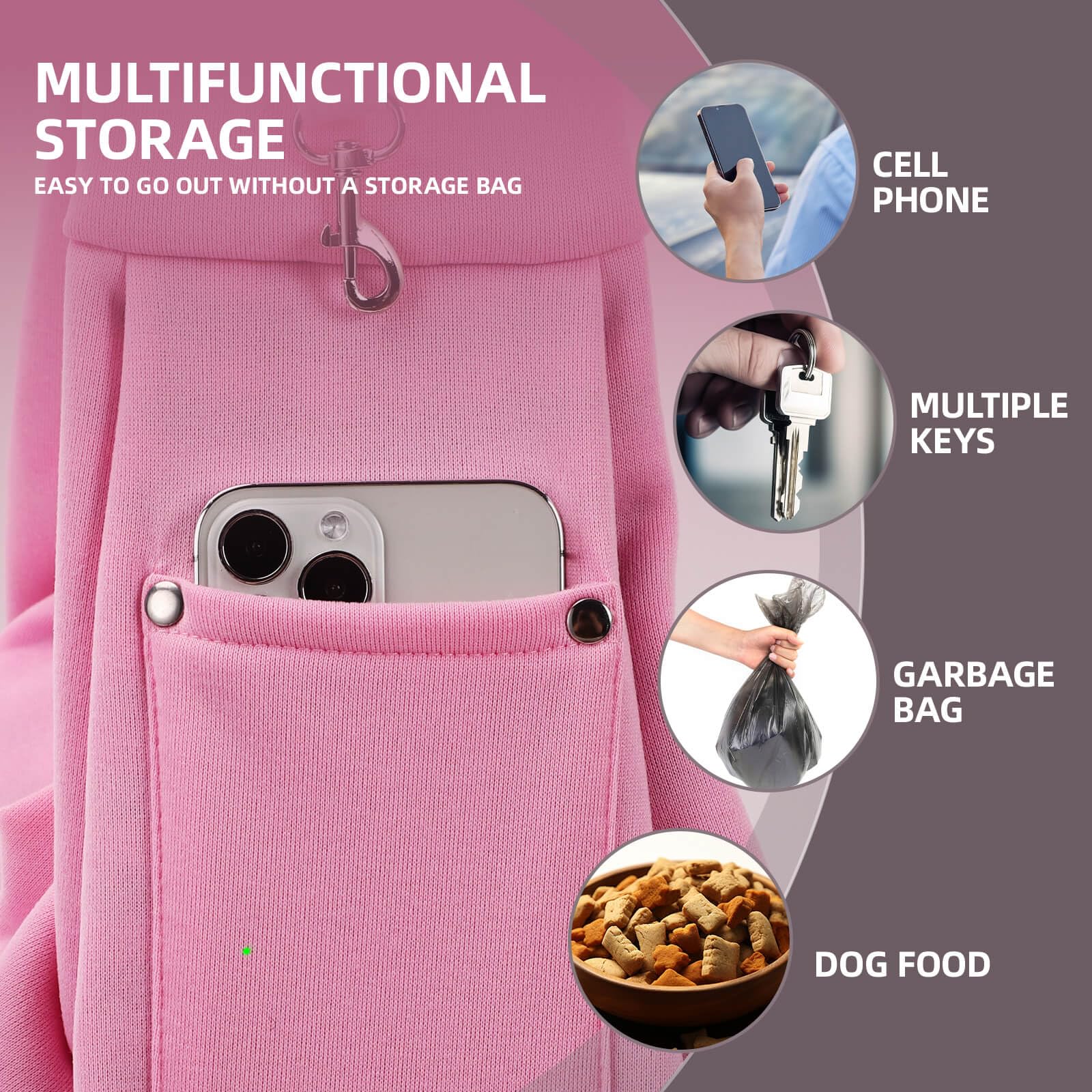 Dog Carrier Sling Reversible Puppy Carrier Purse with Storage Carrier