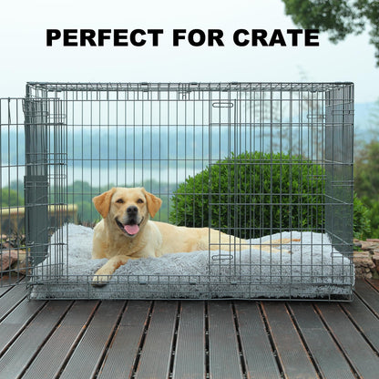 Bedfolks Waterproof Dog Crate Pad, Extra Large, Plush Faux Fur Bed