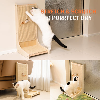 PETKARAY Sisal Cat Scratcher, Upright Cat Scratch Pad Wall Mounted Pad