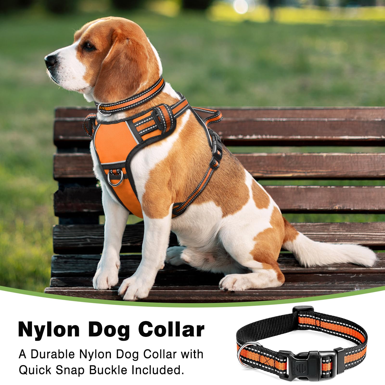WINSEE Dog Harness No Pull, Pet Harnesses with Dog Collar, Collar