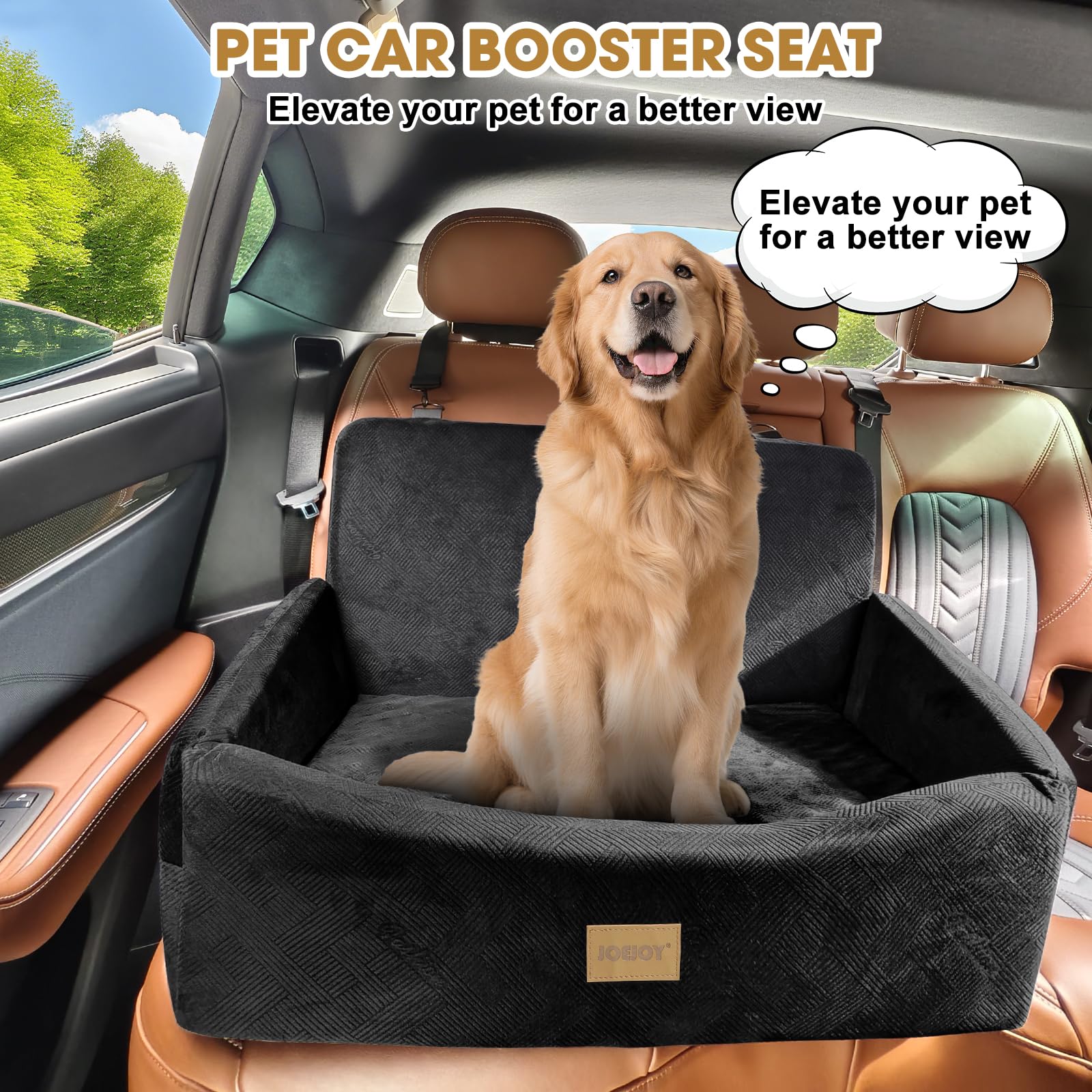 JOEJOY Dog Car Seat for Large Medium Sized Dogs Under Dog Booster Seat