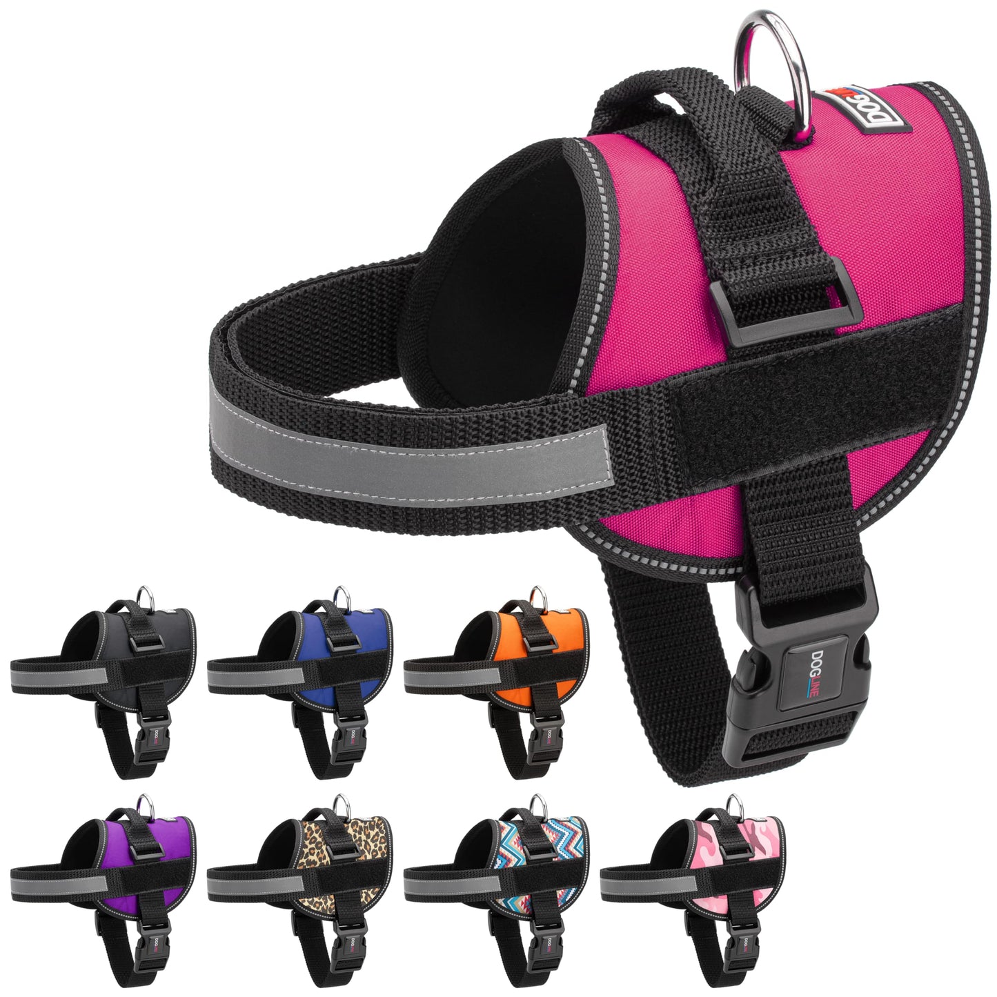Dogline Reflective No-Pull Adjustable Vest with Handle for Harness