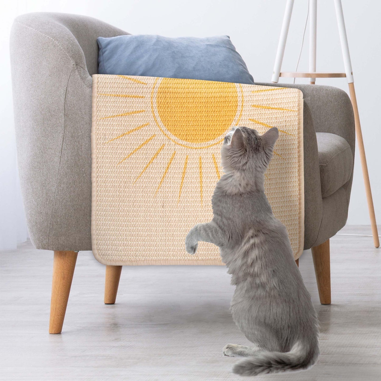 Sisal Scratcher, [+ Catnip Fish Toy], Cat Wall Scratcher, Couch Mat