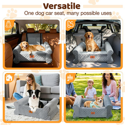Dog Car Seat for Medium/Large Dogs up to Memory Foam Dog Booster Seat
