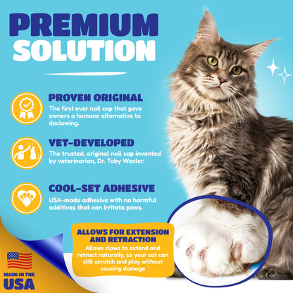 Soft Claws Cat Nail Caps for Small Cats-(40 Caps, Sparkle)-Made