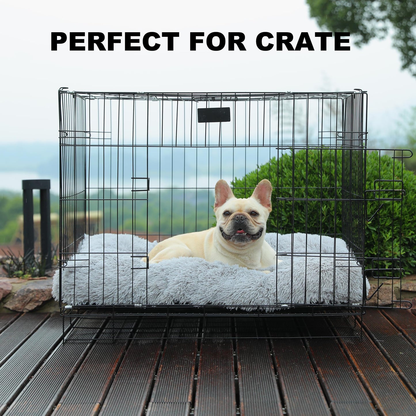 Bedfolks Plush Dog Crate Pad, Washable Dog Kennel Bed, x21" Bed