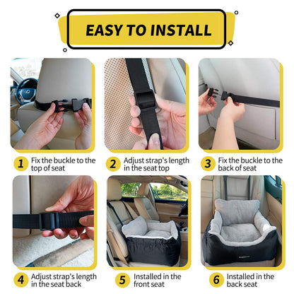BurgeonNest Dog Car Seat for Small Dogs, Soft Pet Car Travel Home Bed