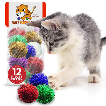 Tuff Kitty Puff Jumbo Sparkle Ball Cat Toy Jumbo Fuzzy Sparkle Ball