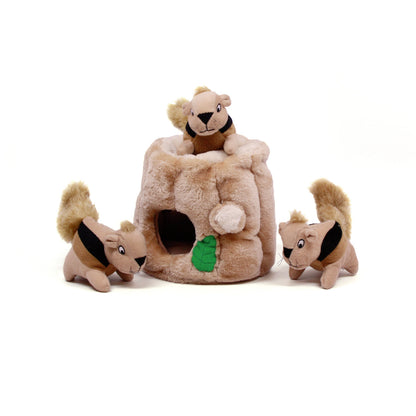 Outward Hound Hide-A-Squirrel Dog Toy Interactive 2‑in‑1 Plush Puzzle