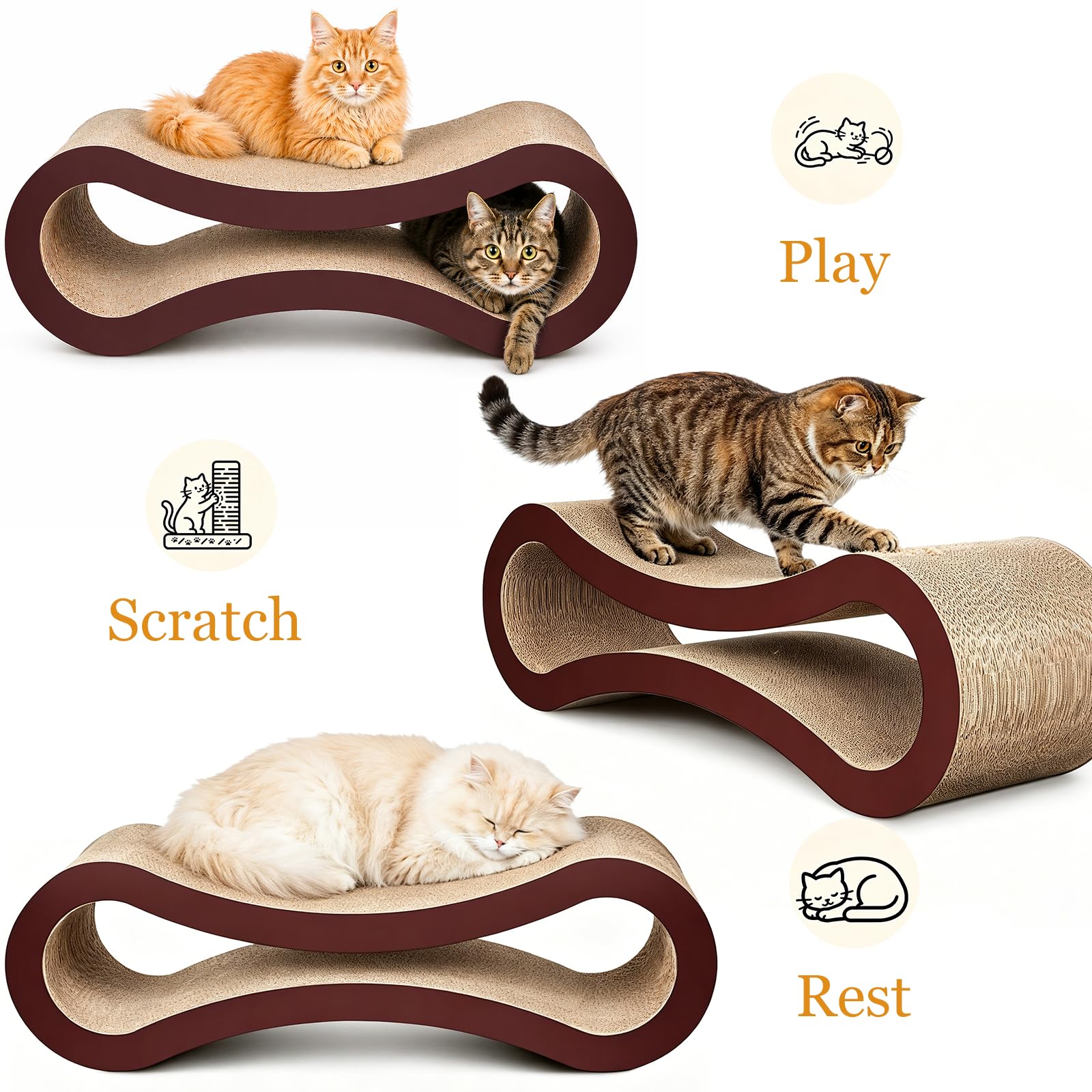 FluffyDream Cat Scratcher Cardboard, Scratching Pad House Bed House