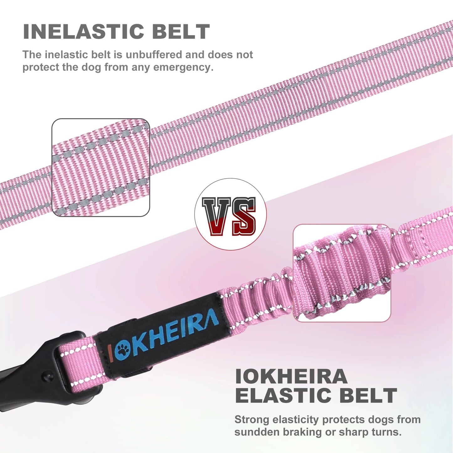 IOKHEIRA Dog Seat Belt 3-in-1 Car Harness for Pets Adjustable Seat