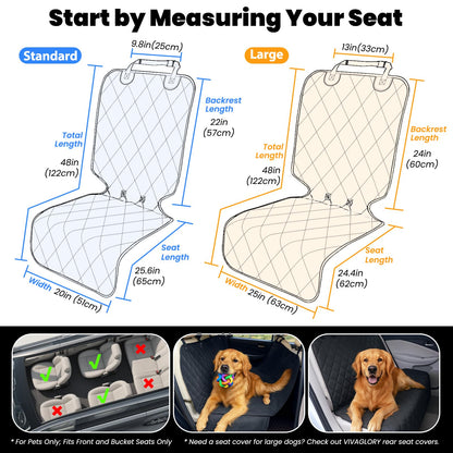 VIVAGLORY Dog Front Seat Cover Seatflex Car Seat Protector Seat