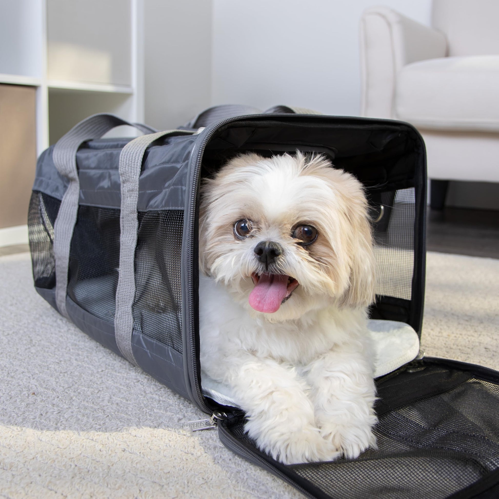 Sherpa Pet Carrier Airline Approved with Spring Wire Frame Cat Carrier