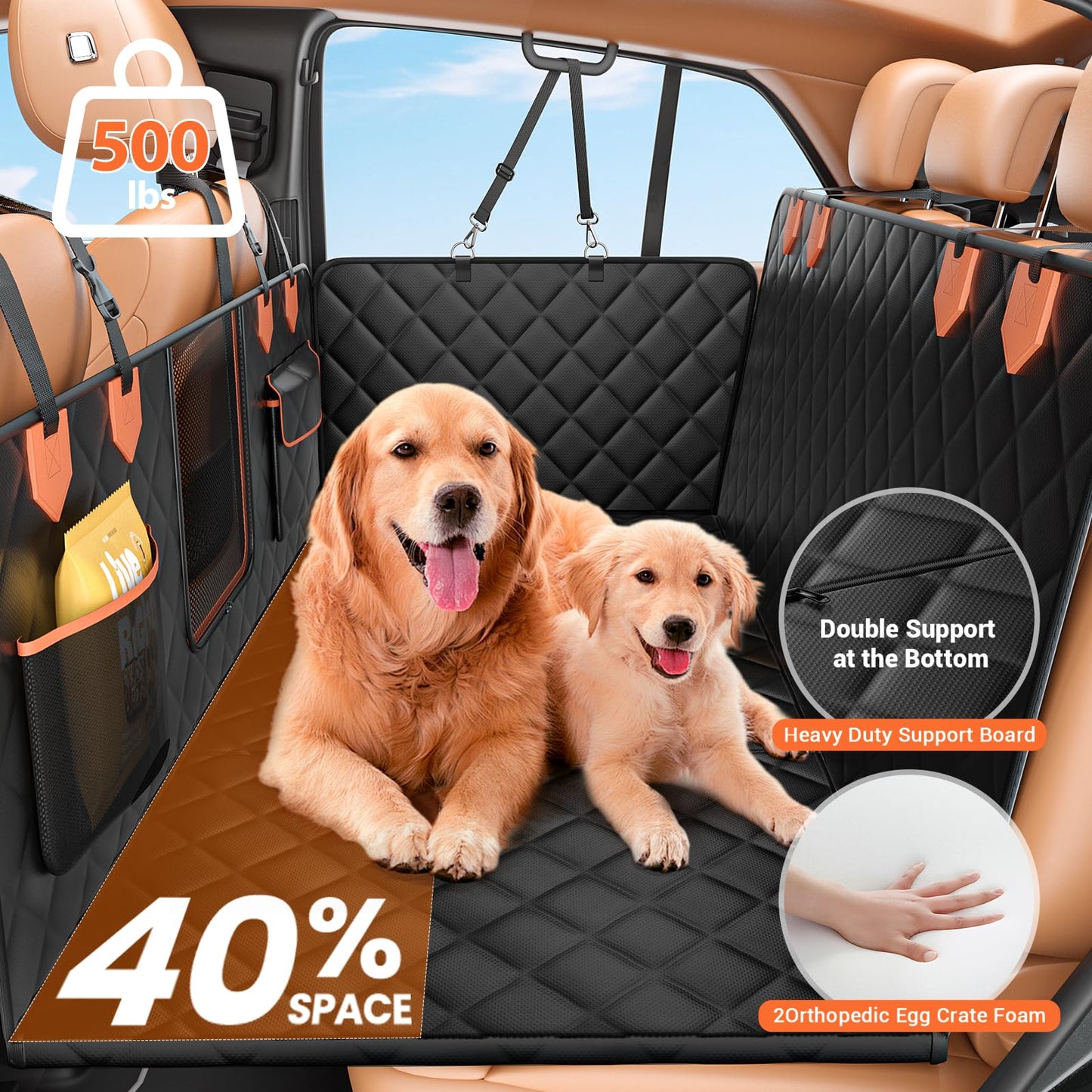 IJVAE Truck Back Seat Extender for Dogs Hard Bottom Holds ,Dog Seat