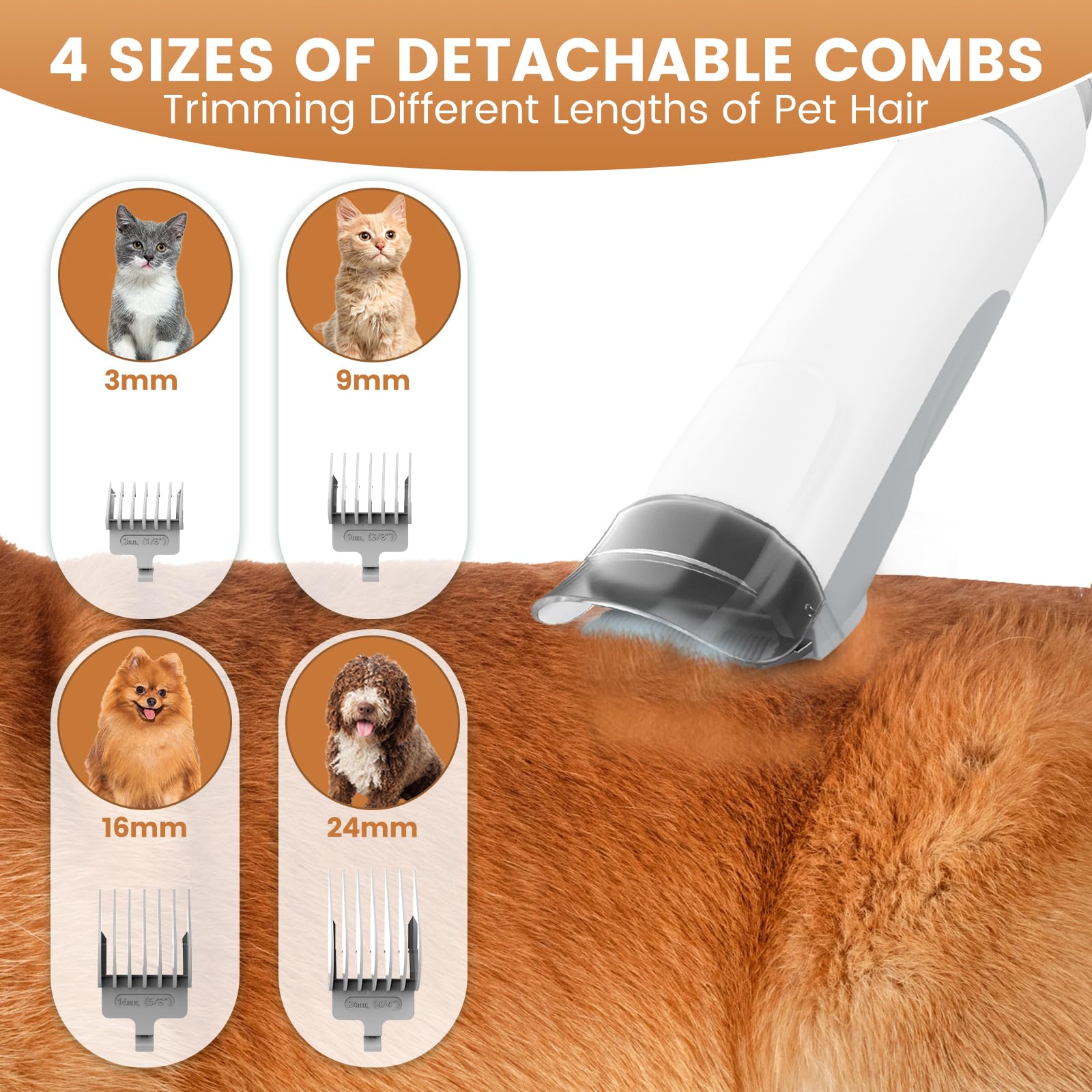 Dog Grooming Vacuum and Kit, Clipper Nail Trimmer Grinder, Clipper