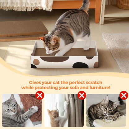 ComSaf Cat Scratcher Cardboard Indoor x10" Cat Refill Box with 3 Bed