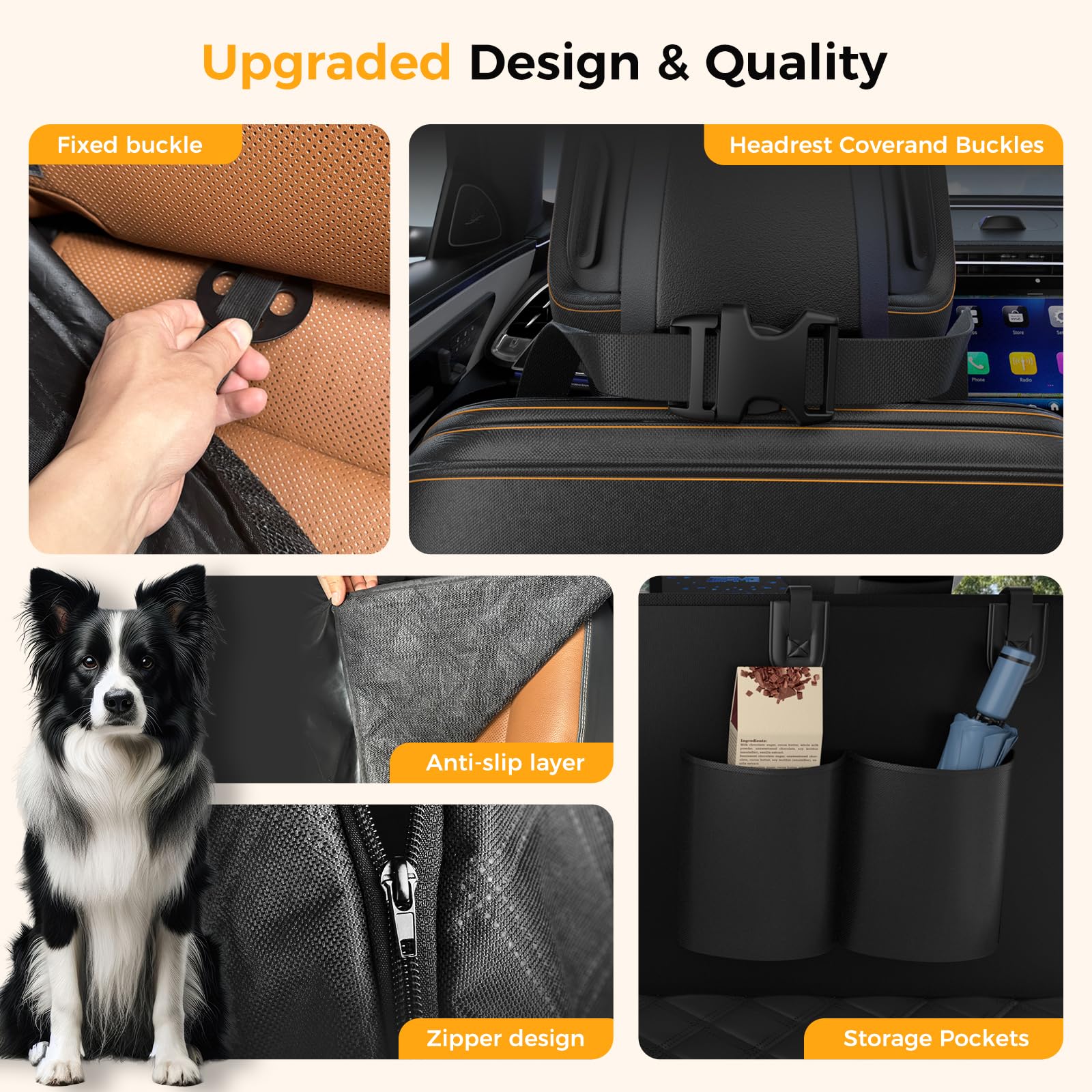Elouta Dog Car Seat Cover for Back Seat,100% Waterproof Scratch Seat